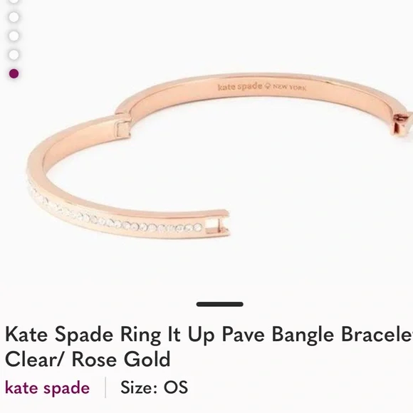 Kate Spade Rose Gold Crystal Bangle Bracelet - Picture 2 of 5